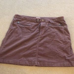 maroon suede skirt